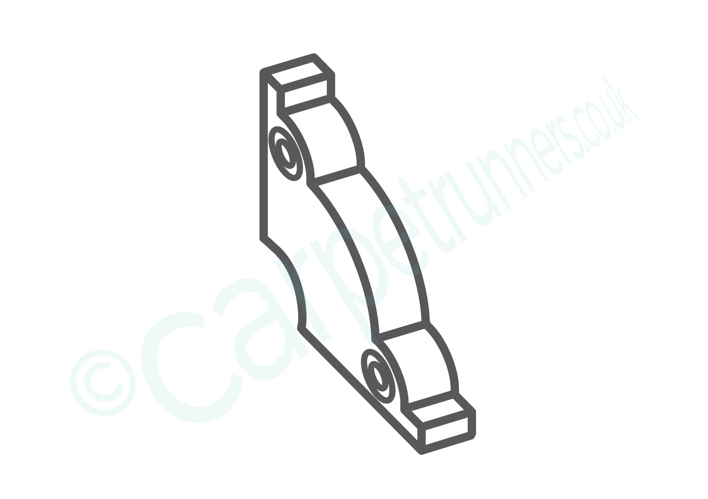Cylindrical Rod Brackets Pair - Pewter - Image 4